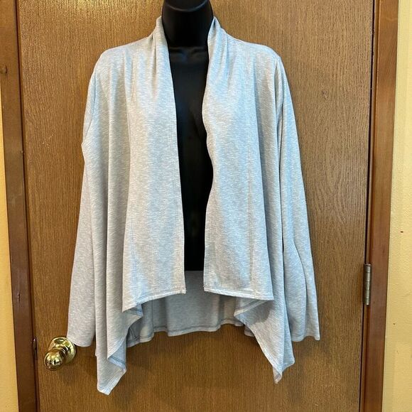 Croft and Barrow Light Gray Open Front Cardigan Sweater Women size Large - Picture 2 of 11